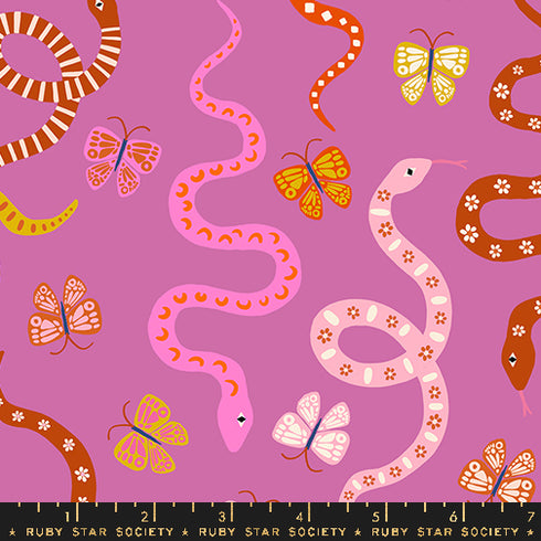 Ooh Lucky Lucky Garden Snake in Heliotrope RS4114 14 - Ruby Star Society Sold by the Half Yard